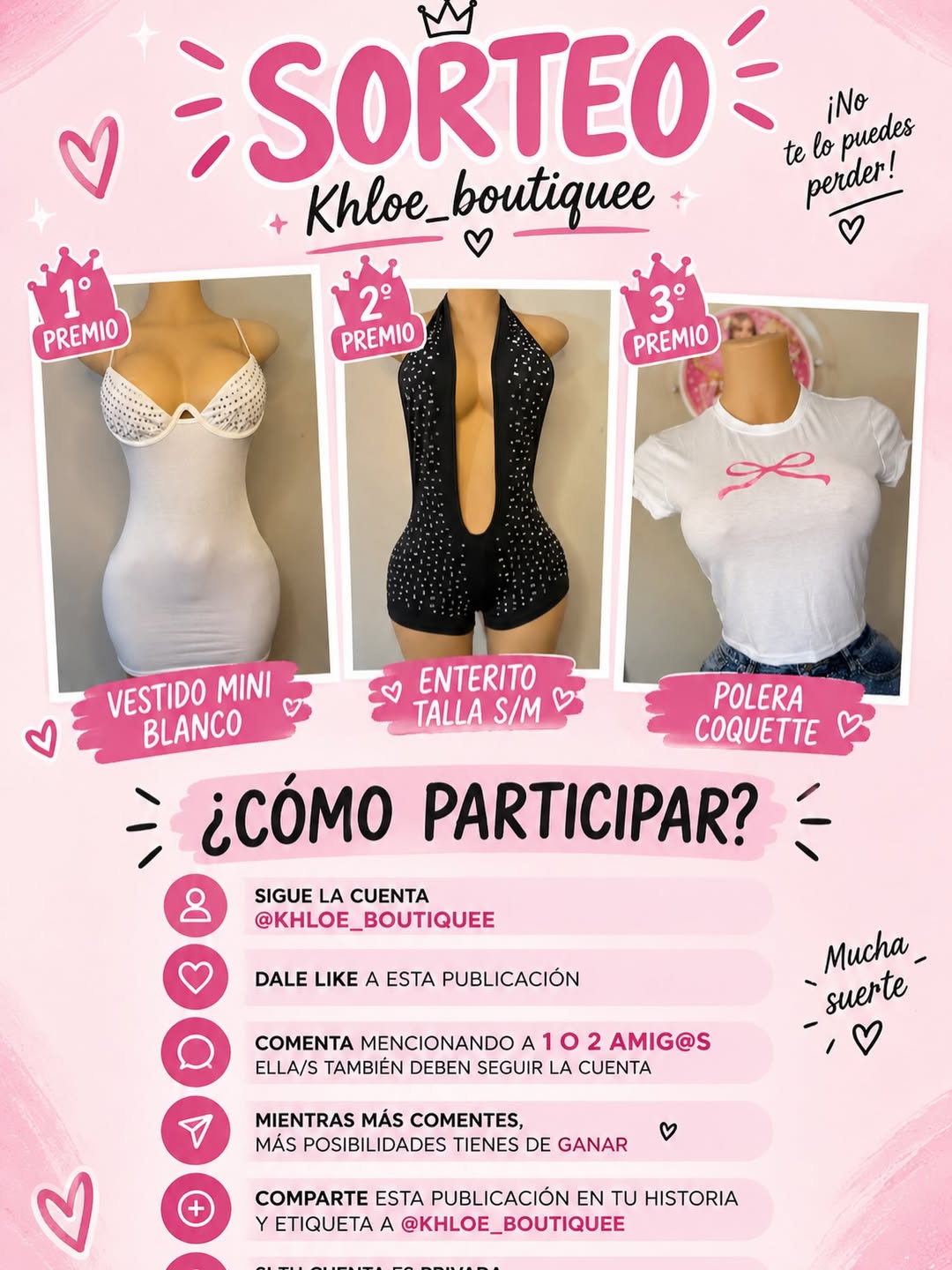Imagen de 🎀 ¡SORTEO🎀
🎁 3 PREMIOS:
🥇 1° premio: Vestido