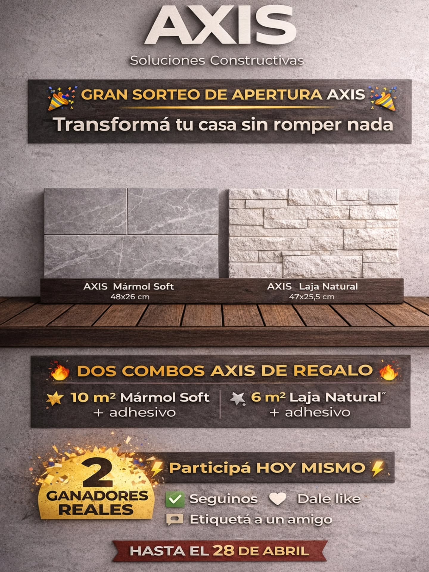 Imagen de 🎉 GRAN SORTEO DE APERTURA AXIS 🎉

¿Querés transforma